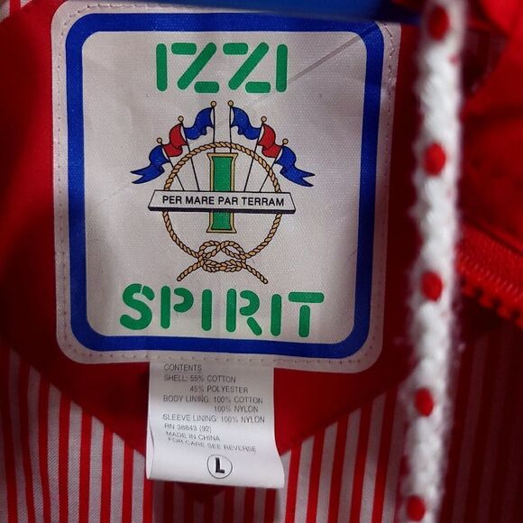 Retro Izzi Spirit 80s Red and White Sailing Jacket - Picture 10 of 13